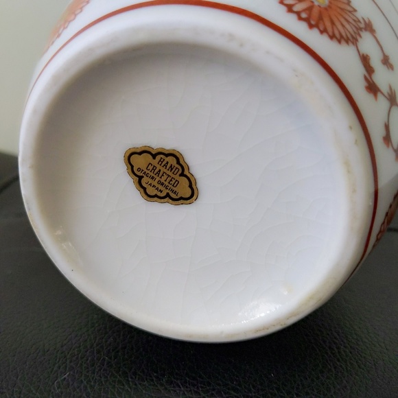 Vtg Otagiri Original Japan Red Painted Flower Vase - Picture 6 of 6